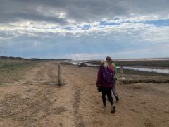 Final stretch up the beach - the cliffs of Hunstanton visible in the distance